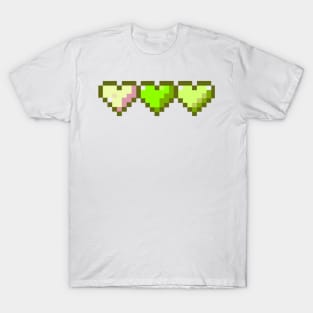 Lime Row of Hearts Pixel Art T-Shirt